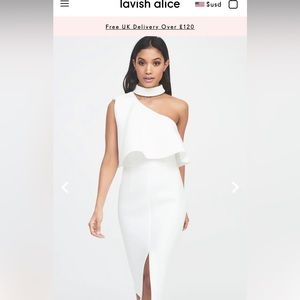 Lavish Alice size 4 scuba dress in white